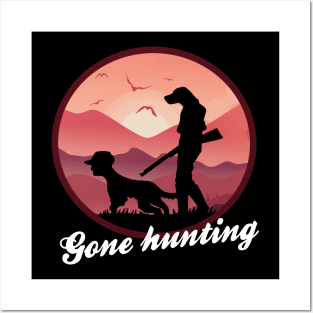 Gone hunting- Dog and man Posters and Art